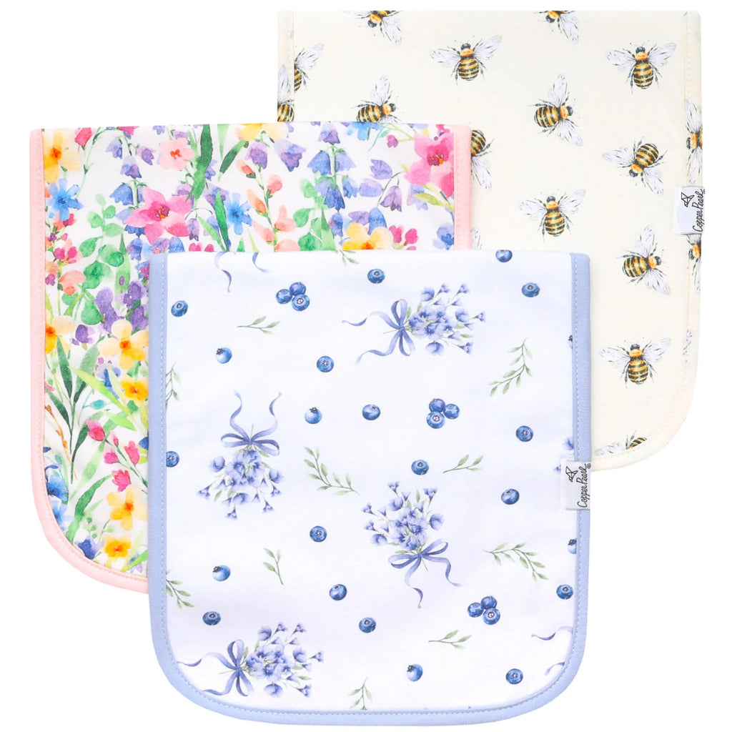 3 Pack Premium Burp Cloths - Catherine