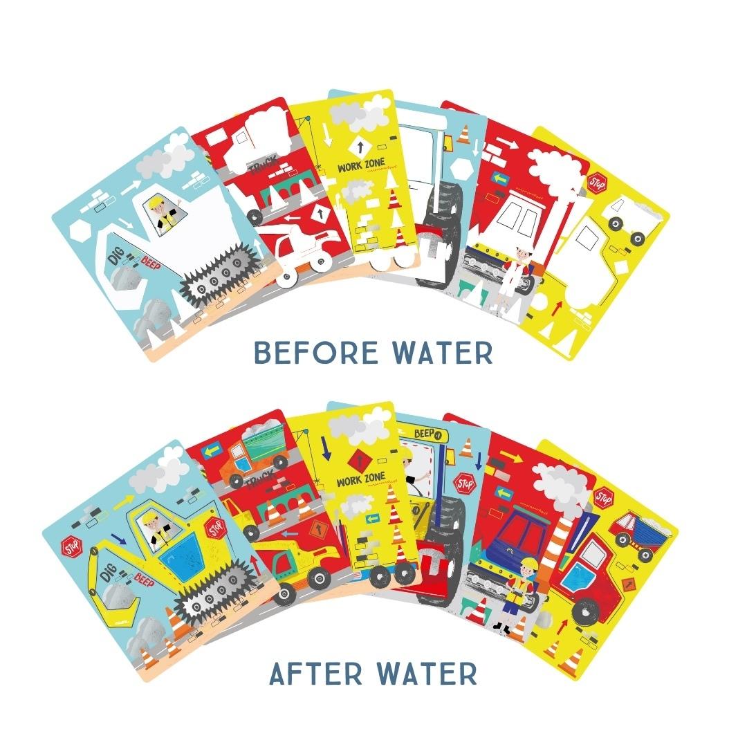 MAGIC COLOR CHANGING WATERCARD EASEL AND PEN - CONSTRUCTION