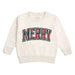 Merry Tartan Patch Christmas Sweatshirt - Kids Clothing