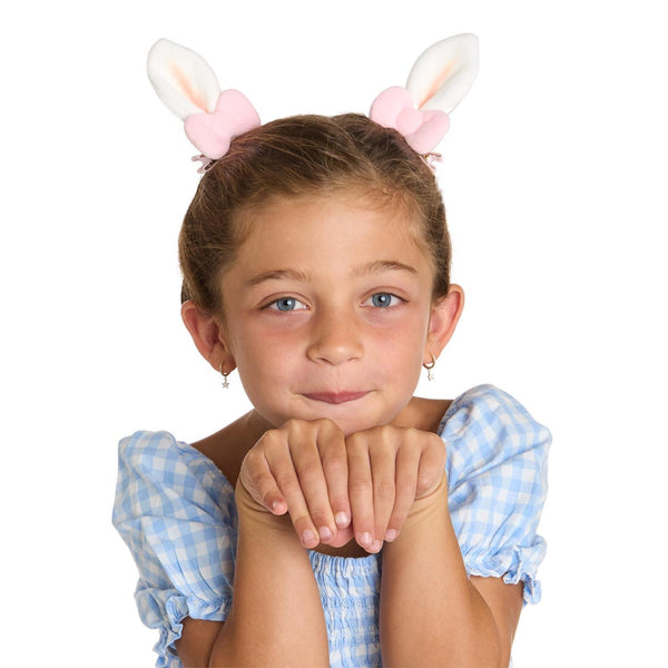 Bunny Ears with Bows Hair Clip Pair on Gift Card