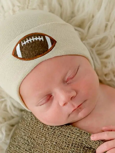 Chenille Football Newborn Boy Hat Hospital Hat- Many Colors