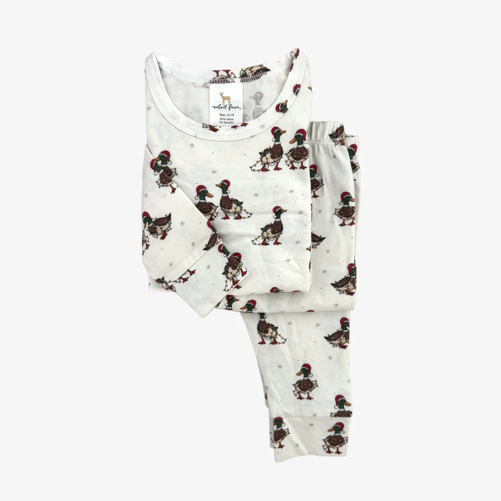 modal long sleeve pajama set || duck the halls