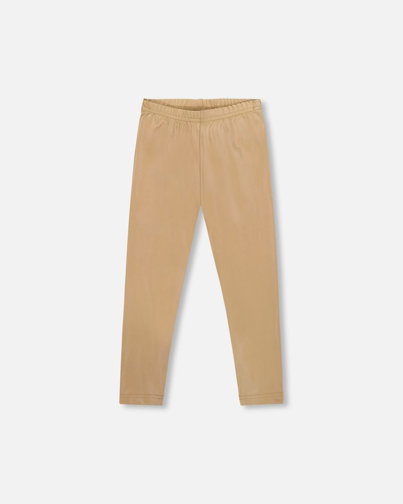 Stretch Shiny Leggings Golden Beige