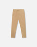 Stretch Shiny Leggings Golden Beige