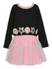 Twofer Mesh Tutu Dress w/ Happy Face and Star Trims