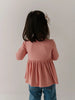Babysprouts Girl's Ribbed Peplum Shirt - Mellow Rose