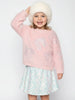 Sequin Bow Fuzzy Sweater - Pink