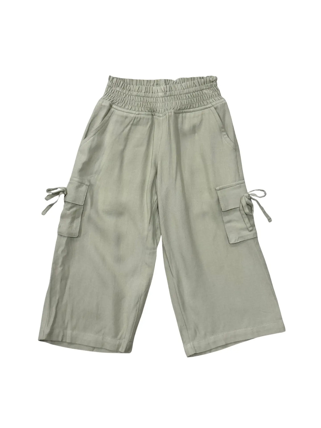 Babysprouts Girl's Wide Leg Cargo Pant - Sage