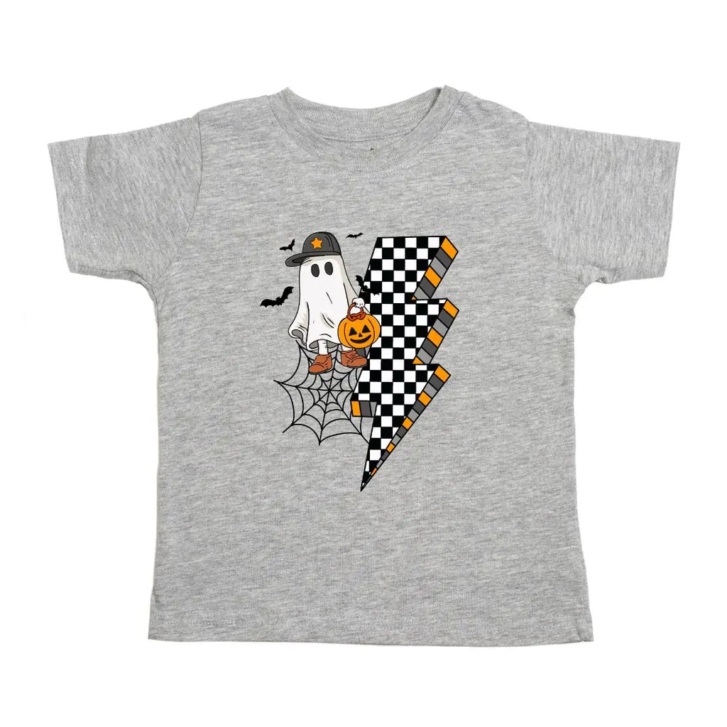 Checker Ghost Halloween Short Sleeve T-Shirt