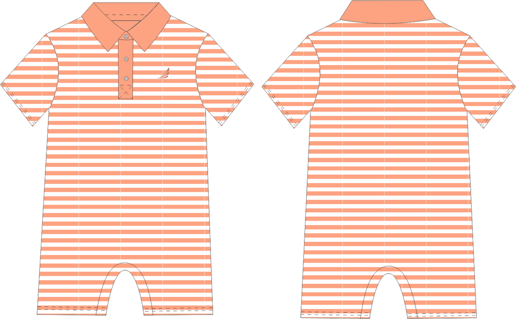 Banksy stripe Performance romper - Orange