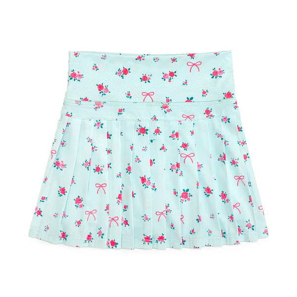 Sky Blue Floral Athletic Skort