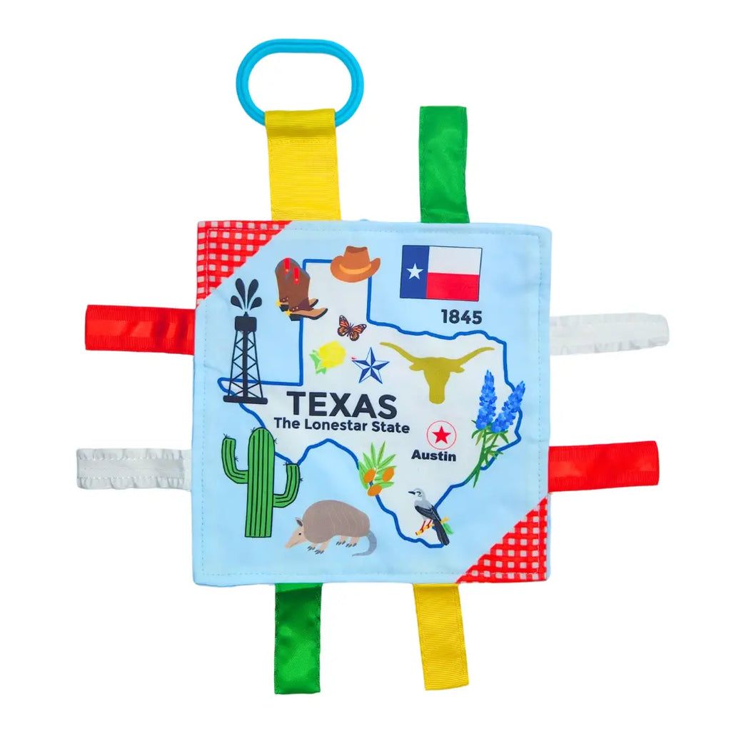Texas State Baby Crinkle Tag Square 8"X 8" Toy