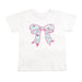 Sky Blue Floral Bow Patch Short Sleeve T-Shirt - White