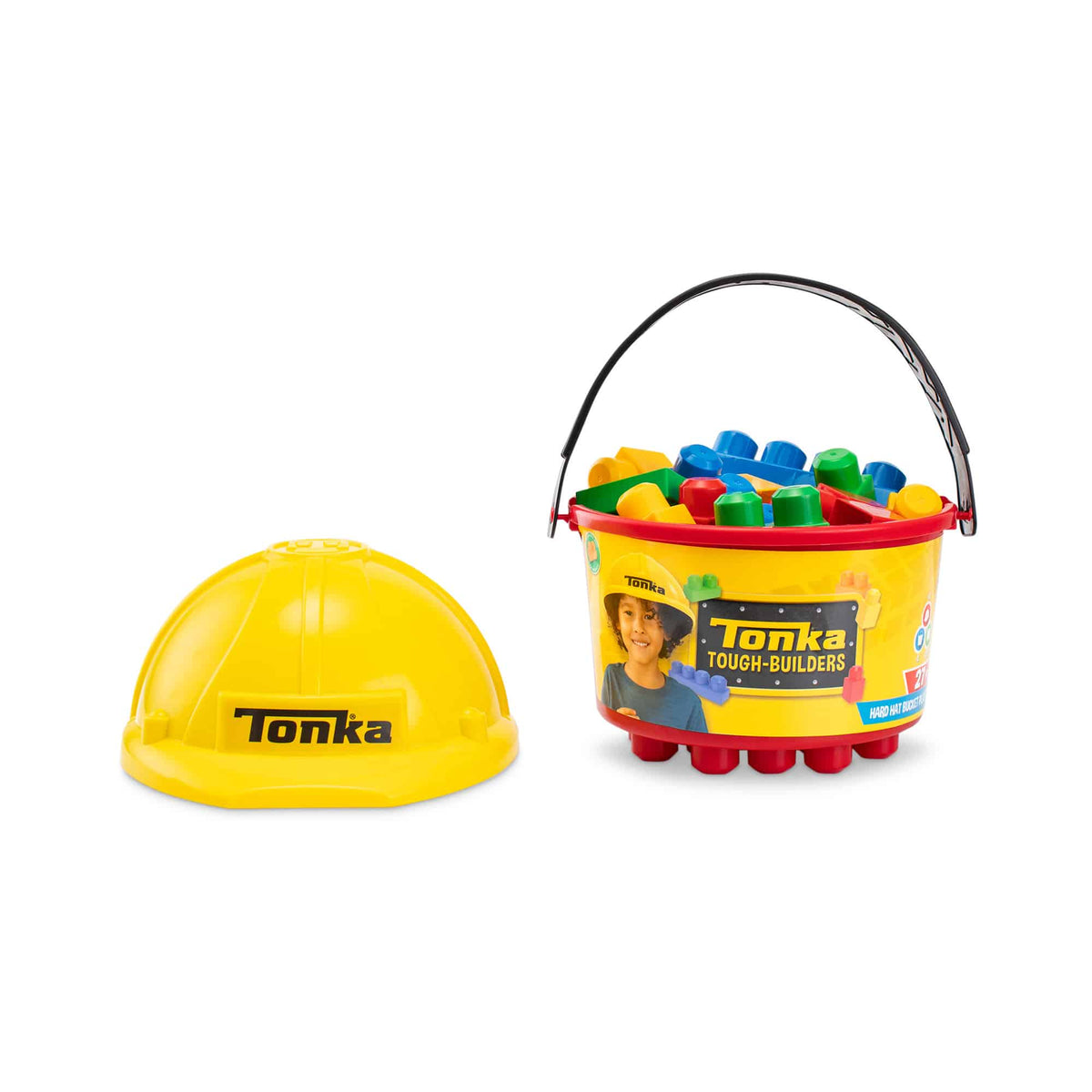 TONKA TOUGH BUILDERS HARD HAT & LARGE SIZE BUILDING BLOCK AND BUCKET PLAYSET