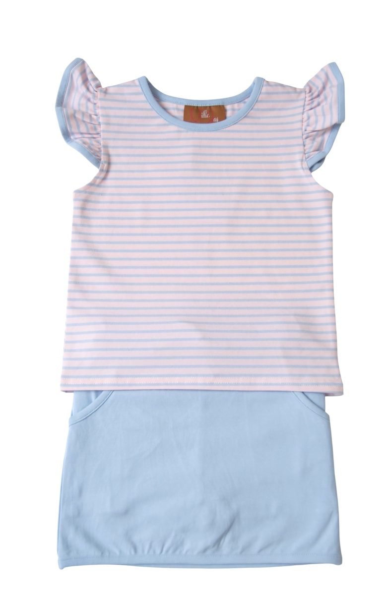 Sage Skort Set--Pink & Blue