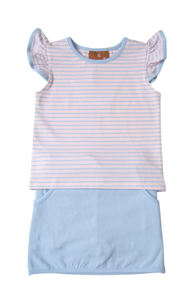 Sage Skort Set--Pink & Blue