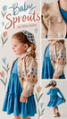 Babysprouts Girl's Floral Knit Cardigan Beige Tulip Intarsia