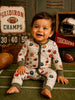 2-Way Zip Romper, Vintage Football Playbook
