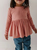 Babysprouts Girl's Ribbed Peplum Shirt - Sage