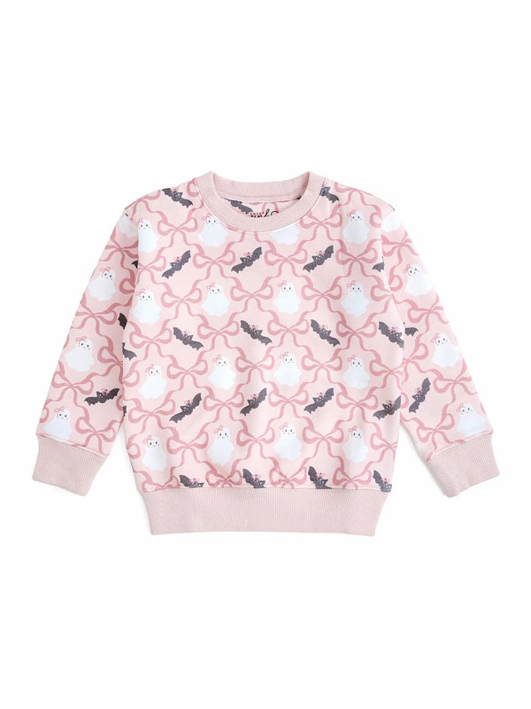 Bat and Ghost Trellis Halloween Sweatshirt