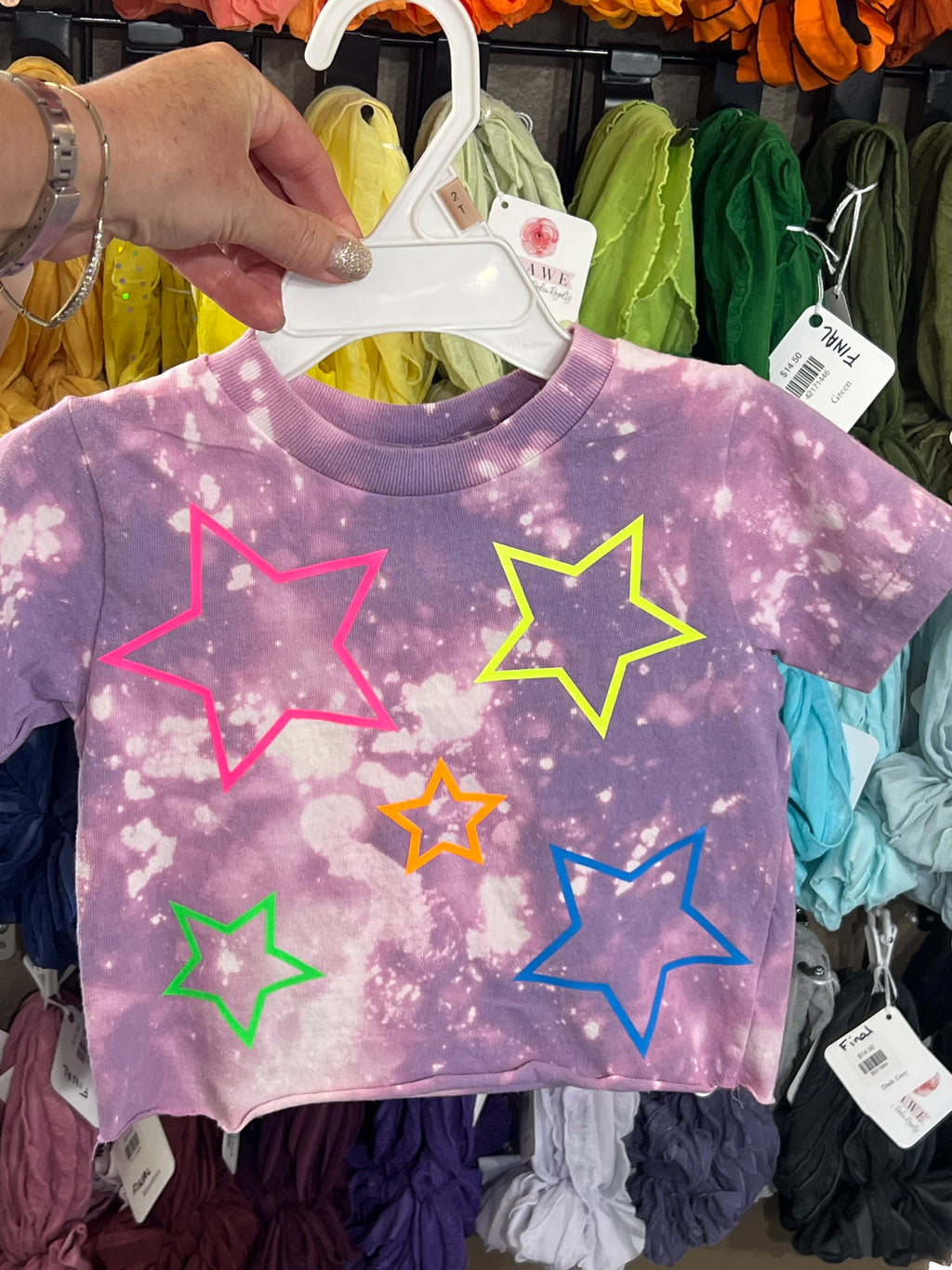 Beach neon stars SS - Lavender