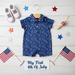 Baby Boys Red White & Boom Fireworks Performance Polo Romper