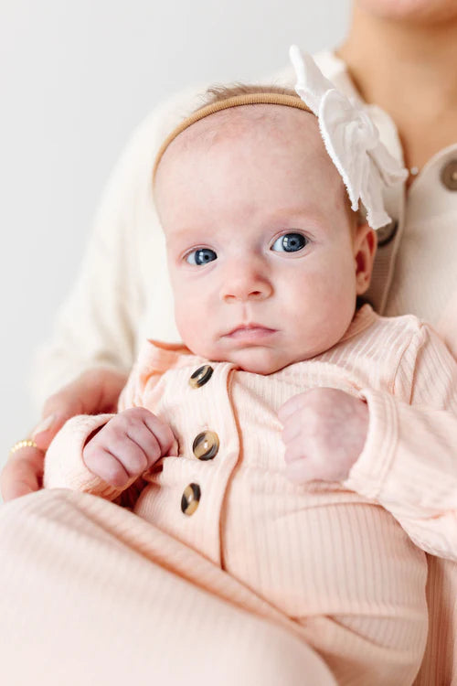 Rosie Ribbed Knotted Gown - Newborn-3 Month
