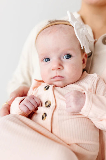 Rosie Ribbed Knotted Gown - Newborn-3 Month