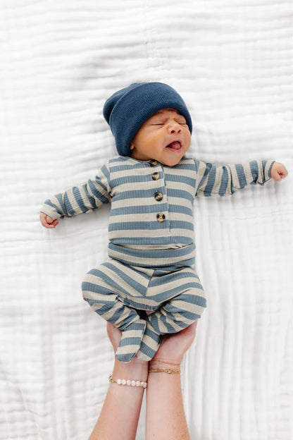 Lincoln Ribbed Top + Bottoms - Newborn-3 Month