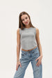 RIBBED EXPOSED SEAM TANK TOP -  LT HT GREY