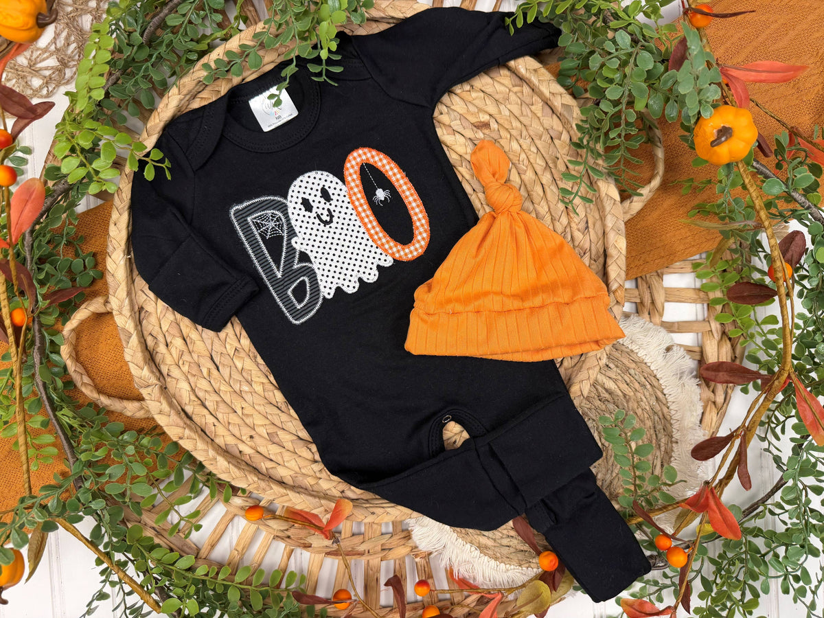 baby boo | ghost applique romper