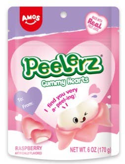 Amos Peelerz Valentine Gummy Hearts 6oz