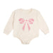 Pearl Bow Patch Long Sleeve Romper - Baby Clothes