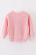 Pink hand-embroidery bunny pullover Chunky Knit sweater