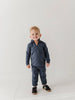 BOYS 3/4 FLEECE ZIP SWEATSHIRT - NIGHTFALL BLUE