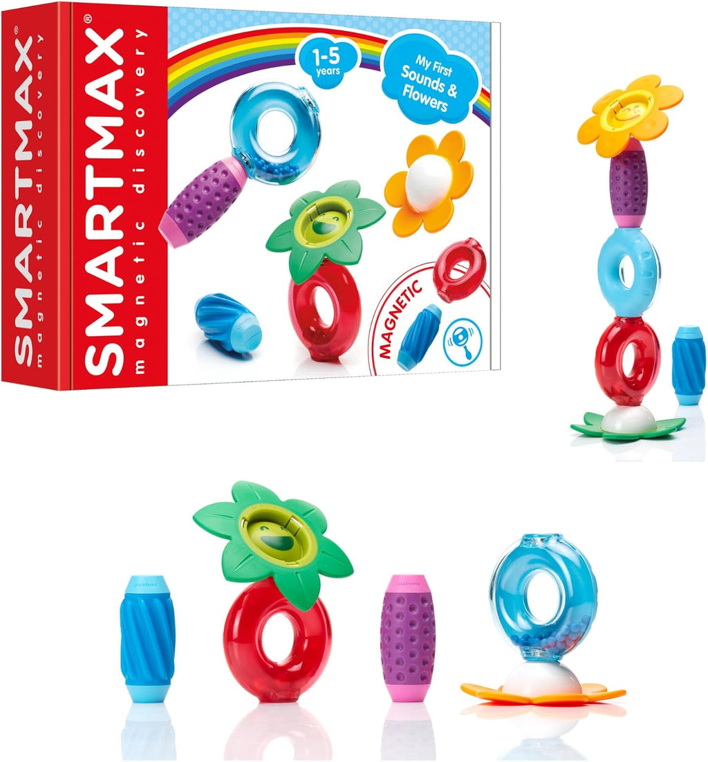 SmartMax My First Sounds & Flowers Magnetic STEM Building Set with Rattles