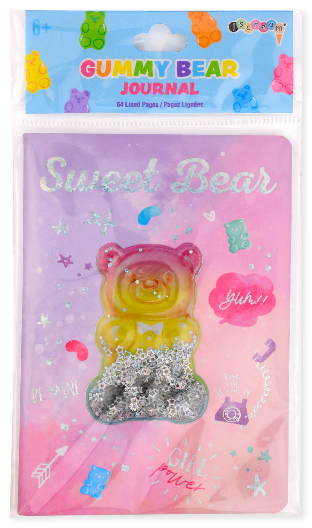 Gummy Bear Shaky Glitter Mini Journal