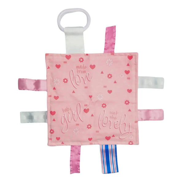Baby Boy Newborn Hospital Blanket Blue/Pink Tag Lovey Toy