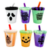 Halloween 8oz Silicone Kids Cup with Lid & Straw - 6/Display