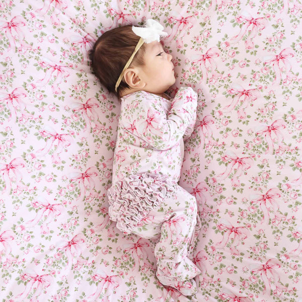 Bows in Bloom Ruffle Zipper Footie