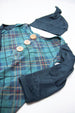 Preston Plaid Teal Knot Gown & Hat