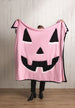 Pink Jack-O-Lantern Chenille Blanket