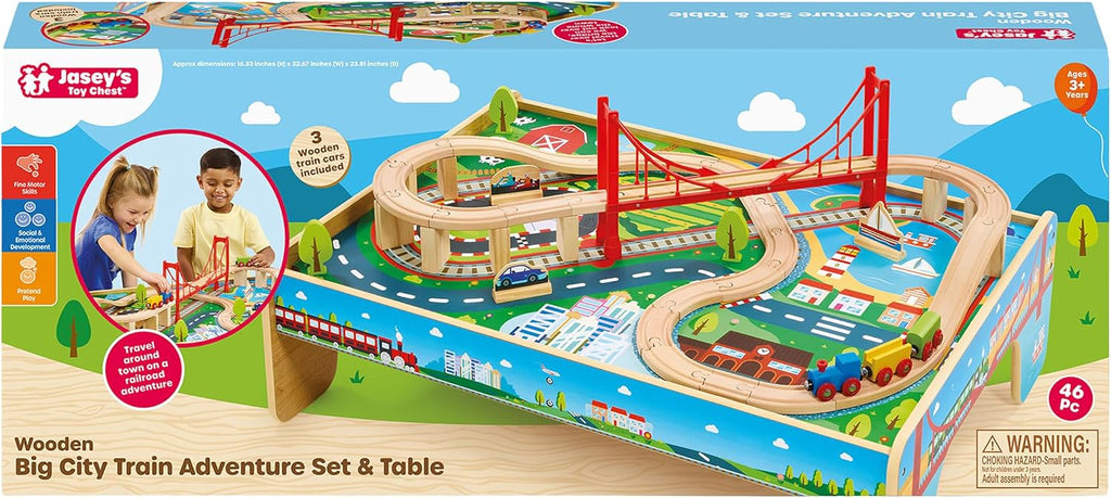 Wooden Big City Train Adventure Set & Table (Local Pick up only)