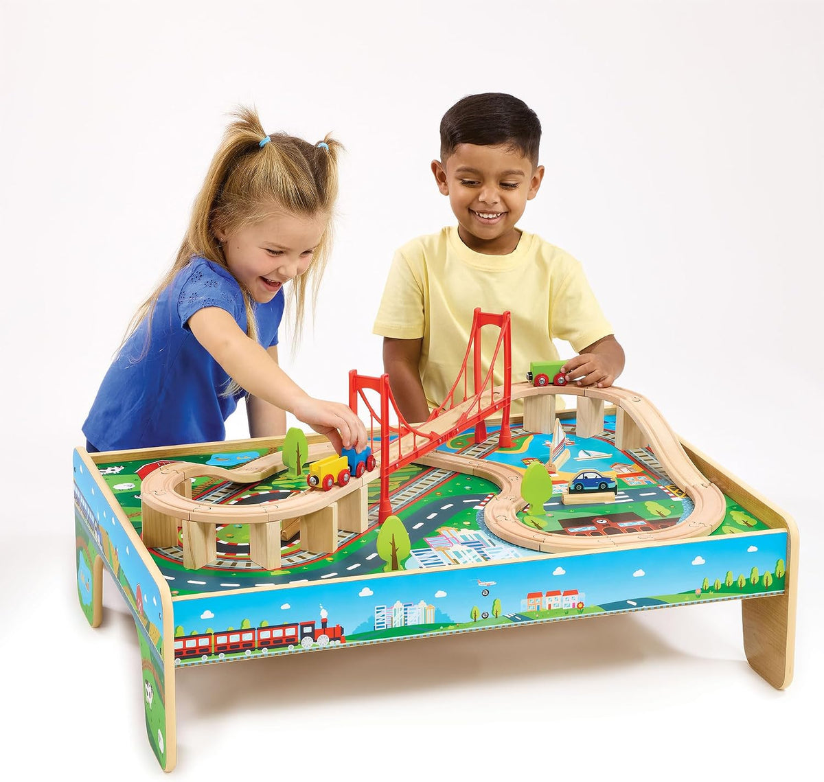 Wooden Big City Train Adventure Set & Table (Local Pick up only)