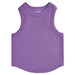 Vivid Violet Cropped Ribbed Racerback Tank Top