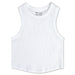 White Cropped Ribbed Racerback Tank Top