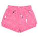 Pink Foil Lightning Plush Shorts