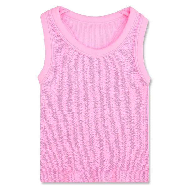 Rose Smocked Racerback Tank Top