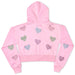 Sparkling Hearts Cropped Zip-up Sweatshirt