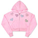 Sparkling Hearts Cropped Zip-up Sweatshirt
